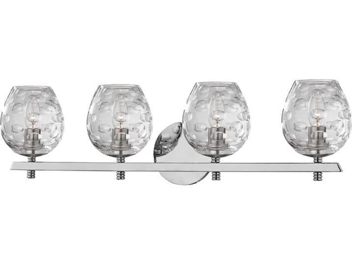 Hudson Valley Burns 4-Light Polished Nickel Clear Glass Traditional Vanity Light