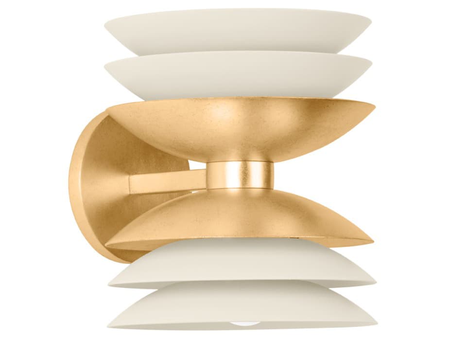 Hudson Valley Oneida 2-Light Vintage Gold Leaf Soft Sand Wall Sconce