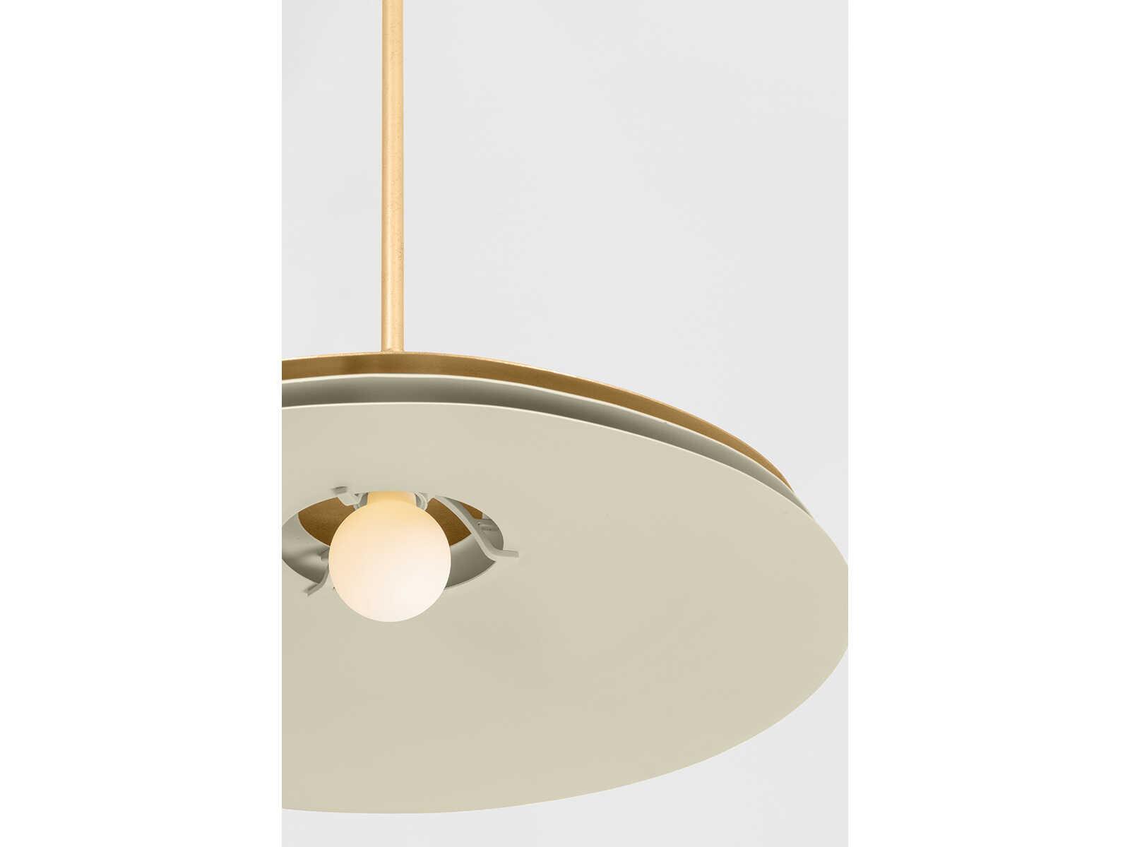 Hudson Valley Oneida 1-Light Vintage Gold Leaf Soft Sand Dome Pendant