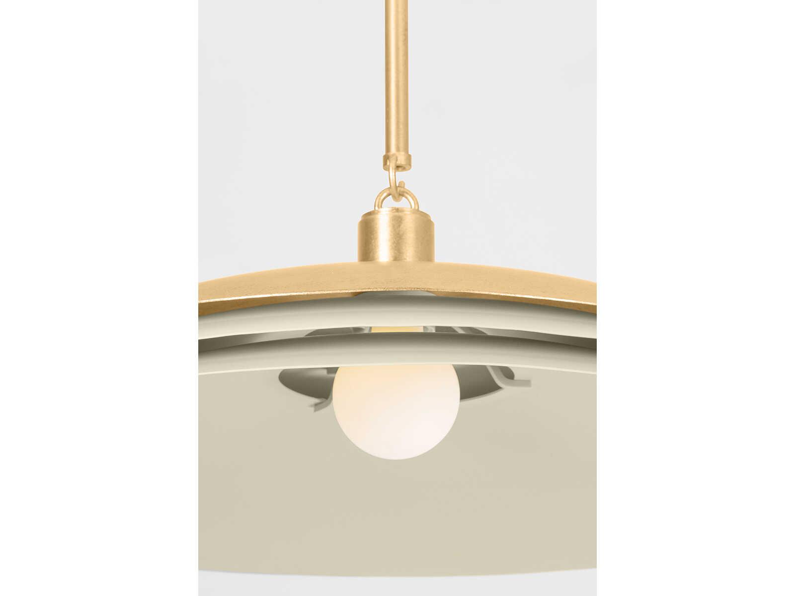 Hudson Valley Oneida 1-Light Vintage Gold Leaf Soft Sand Dome Pendant