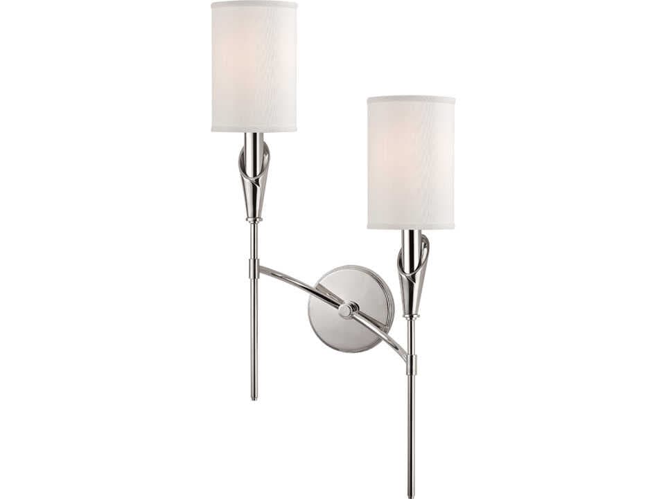 Hudson Valley Tate 2-Light Polished Nickel Wall Sconce