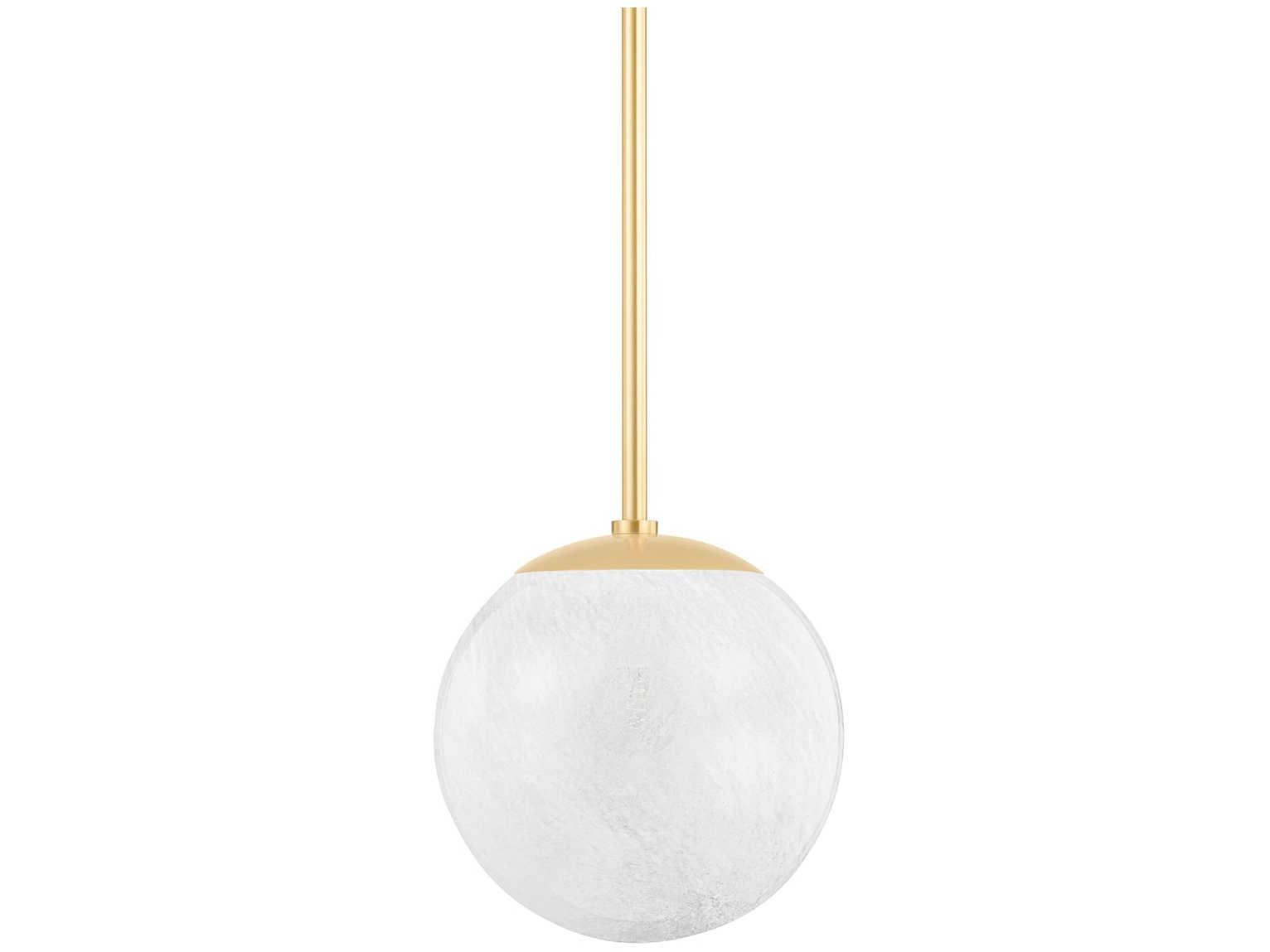 Hudson Valley Burlington 1-Light Aged Brass Glass Globe Mini Pendant