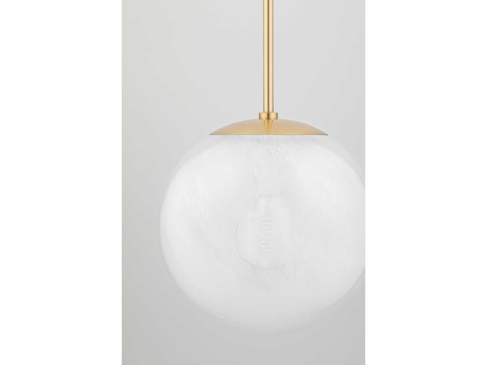 Hudson Valley Burlington 1-Light Aged Brass Glass Globe Pendant