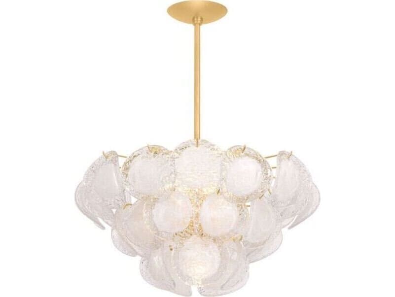 Hudson Valley Cedar Hill 5-Light Vintage Gold Leaf Empire Pendant