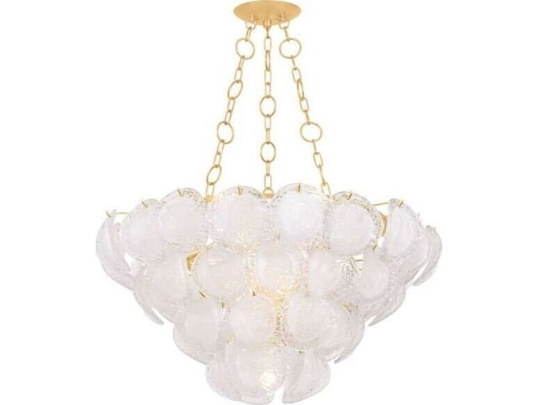 Hudson Valley Cedar Hill 9-Light Vintage Gold Leaf Empire Pendant
