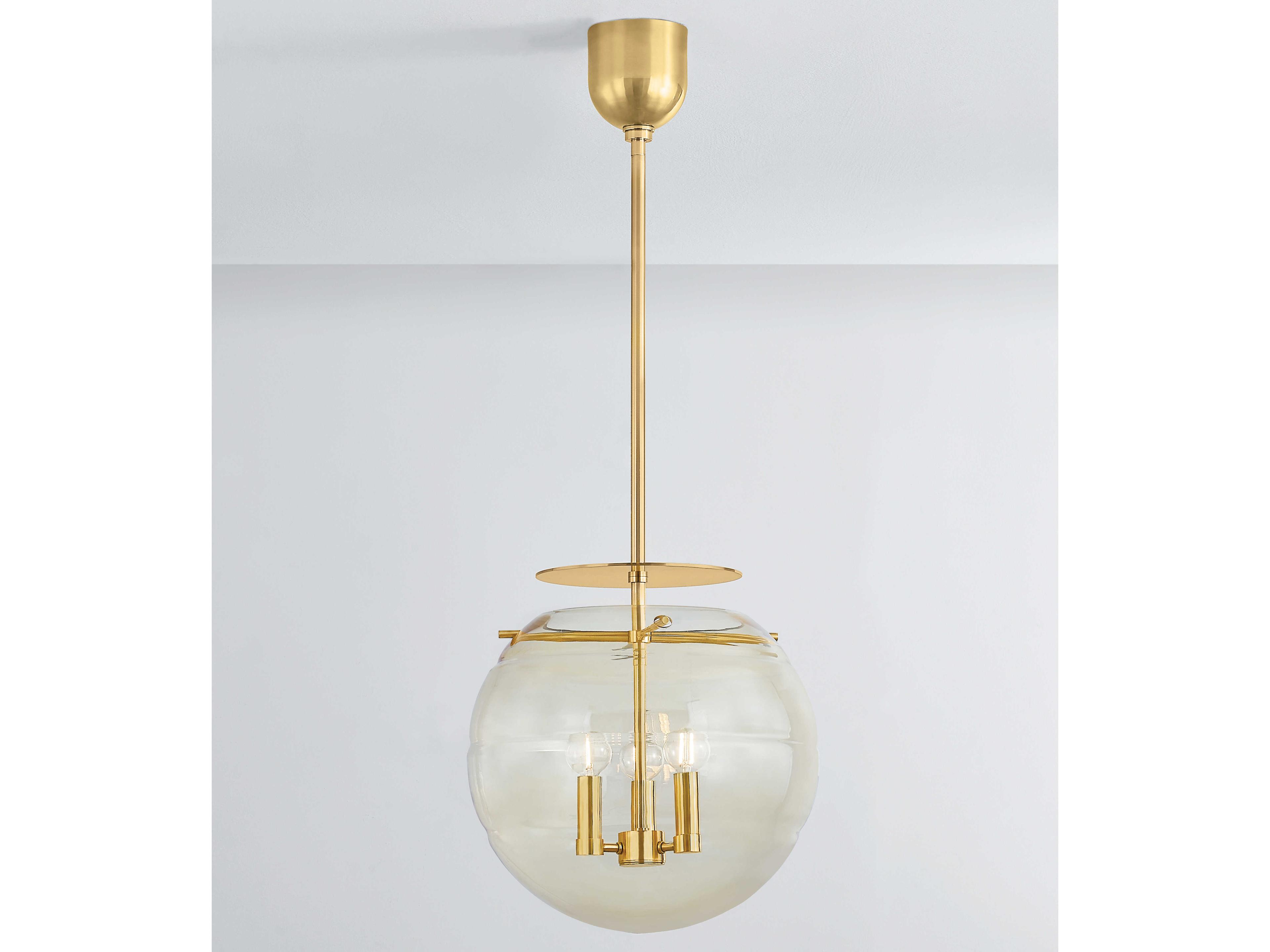 Hudson Valley Gill 3-Light Aged Brass Globe Pendant
