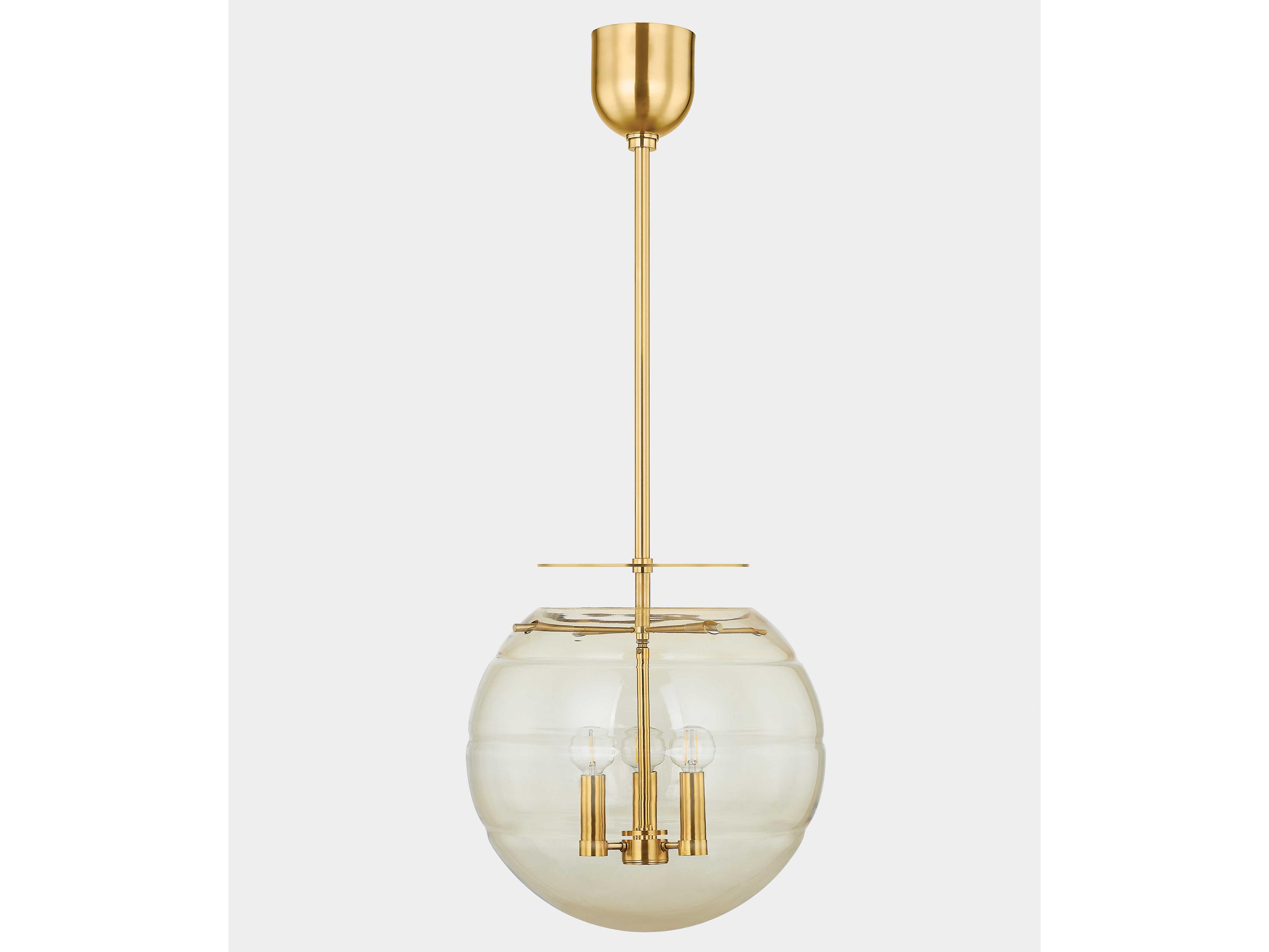Hudson Valley Gill 3-Light Aged Brass Globe Pendant