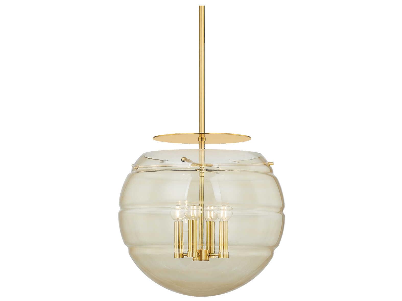 Hudson Valley Gill 4-Light Aged Brass Globe Pendant