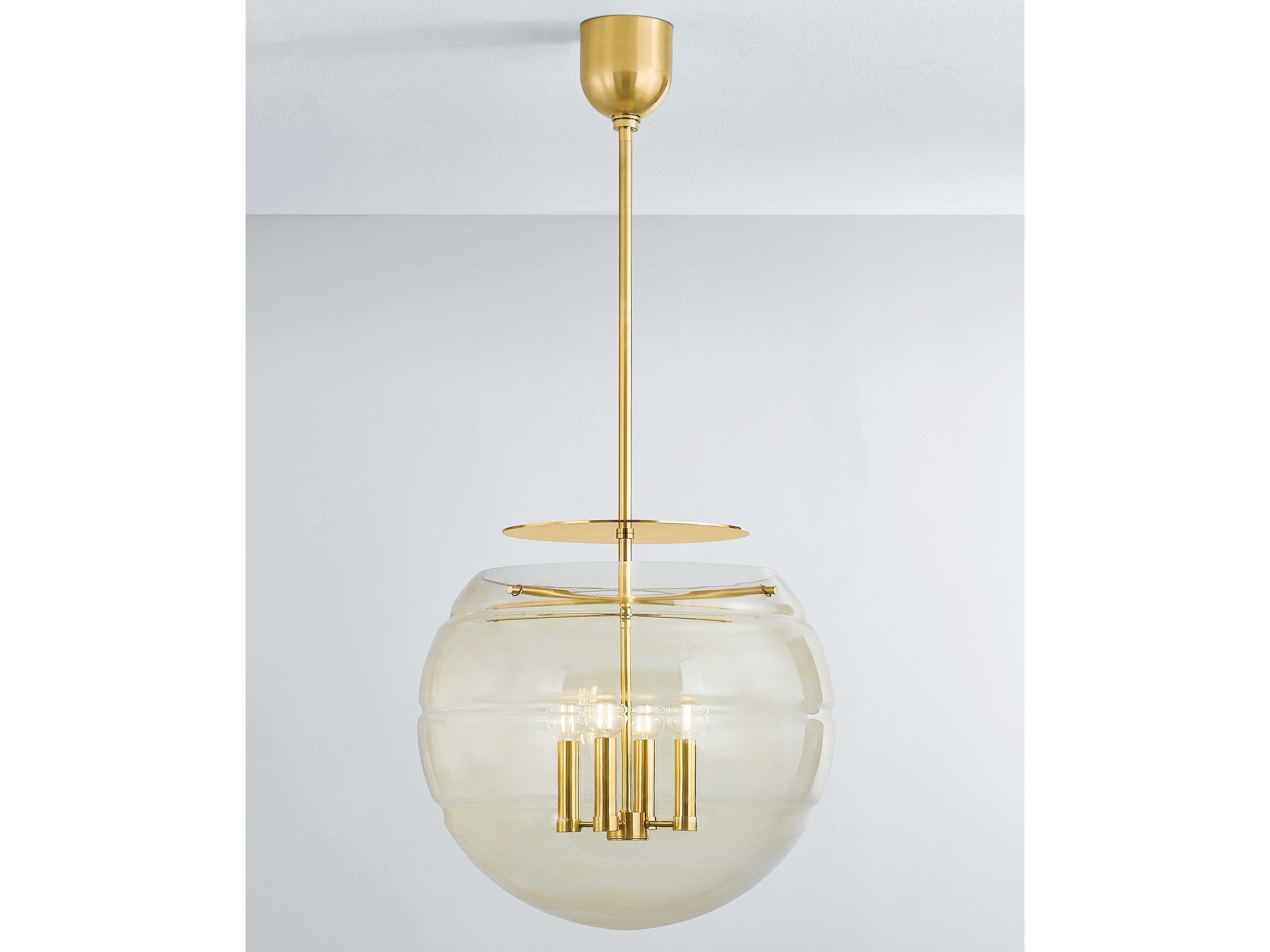Hudson Valley Gill 4-Light Aged Brass Globe Pendant