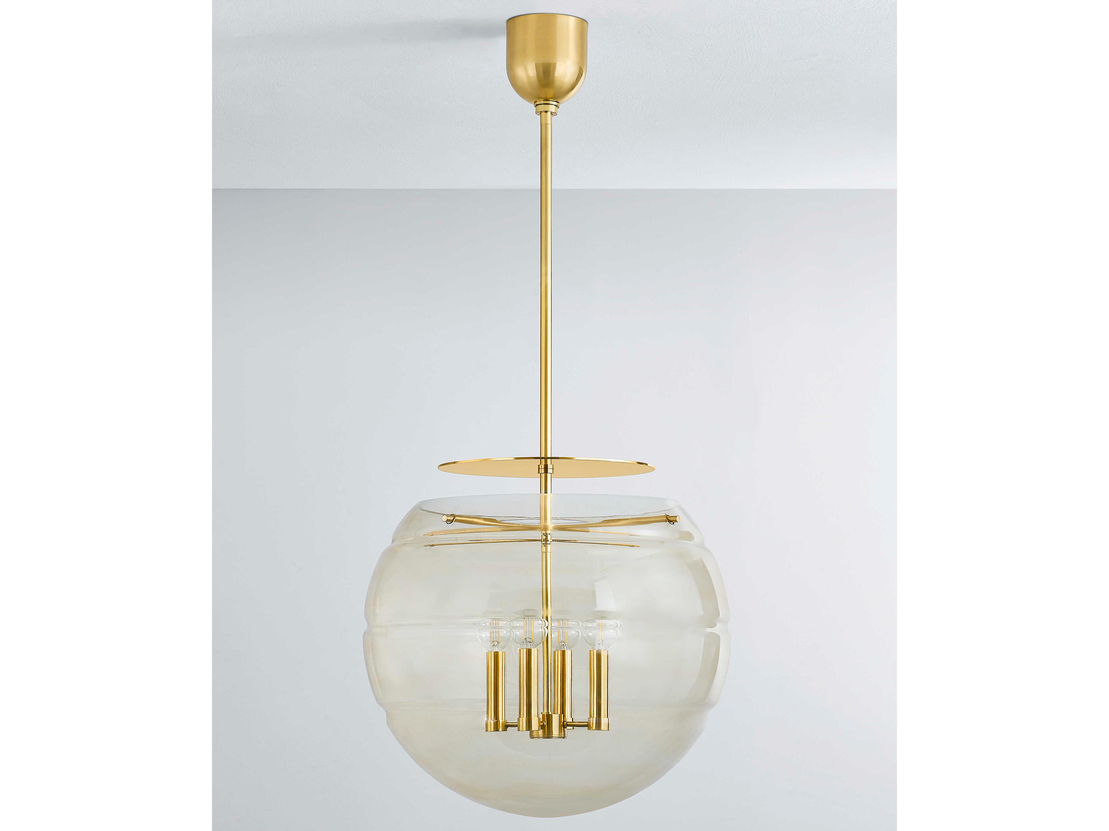 Hudson Valley Gill 4-Light Aged Brass Globe Pendant