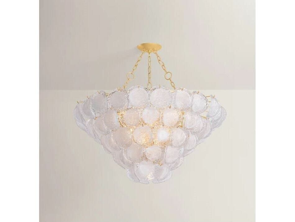 Hudson Valley Cedar Hill 17-Light Vintage Gold Leaf Empire Pendant