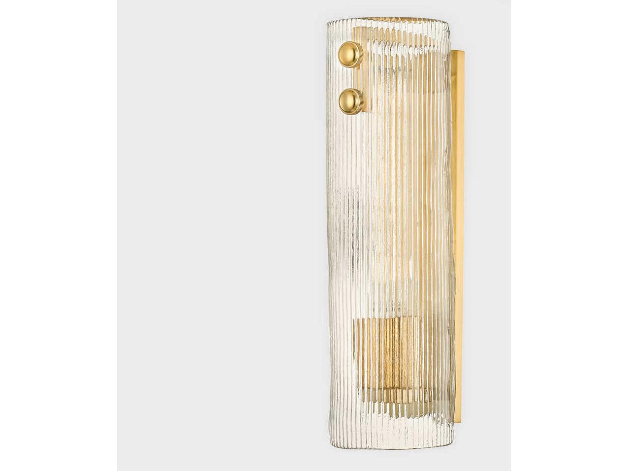 Hudson Valley Prospect Park 1-Light Aged Brass Glass Wall Sconce