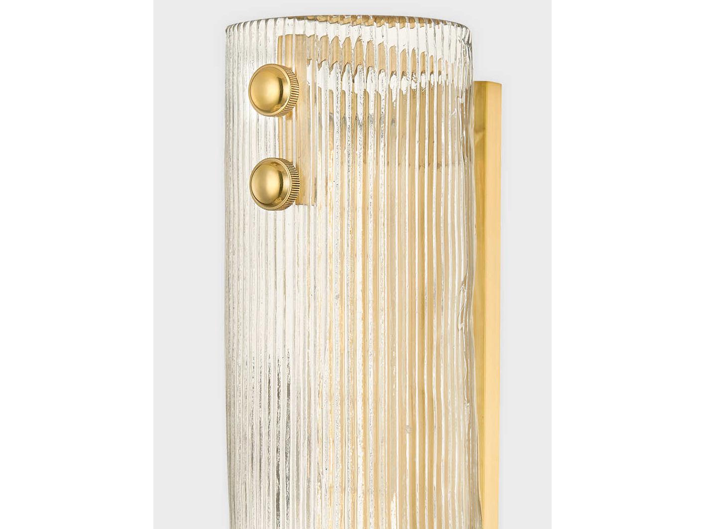 Hudson Valley Prospect Park 1-Light Aged Brass Glass Wall Sconce
