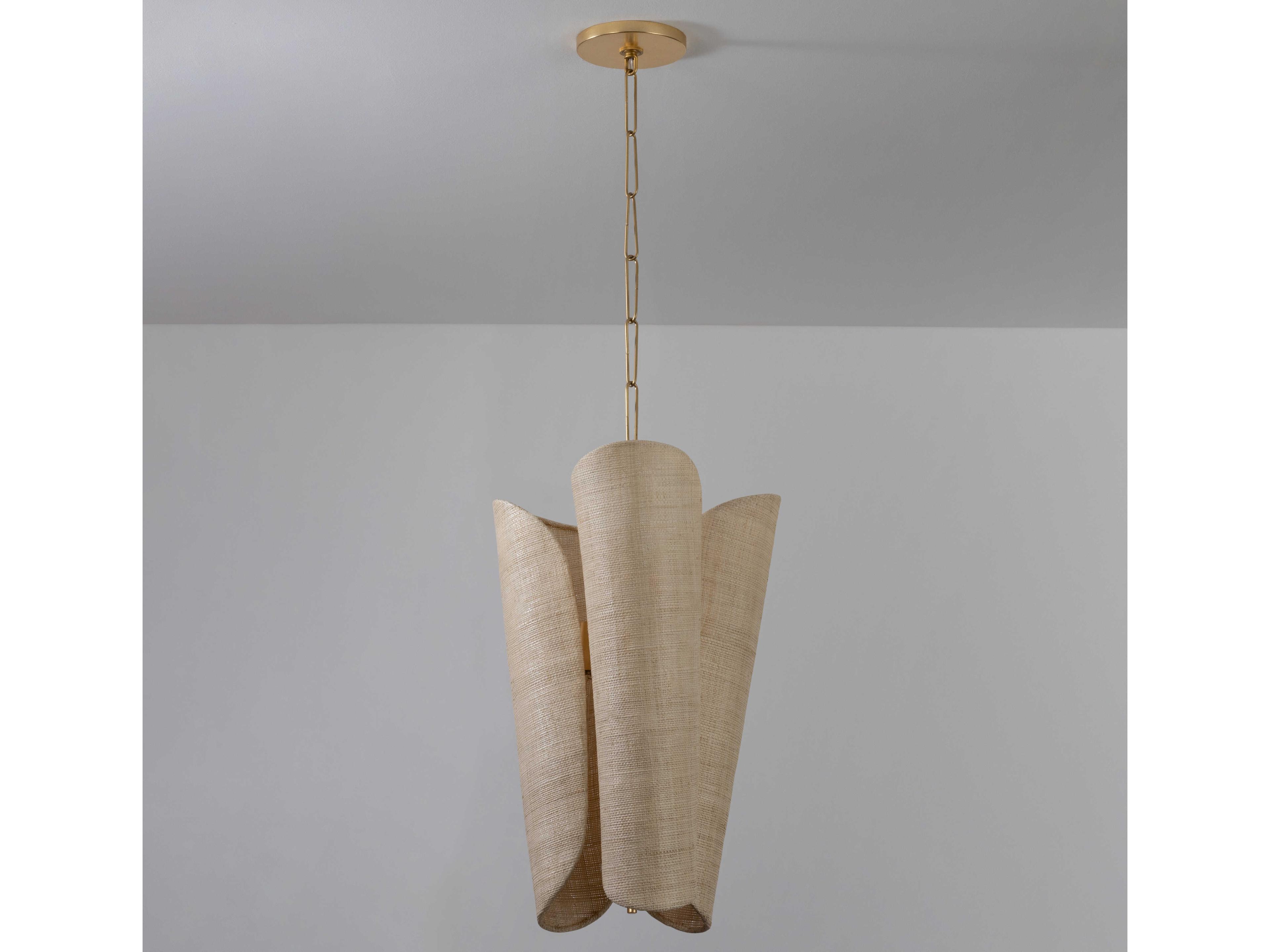 Hudson Valley Springhill 3-Light Gold Leaf Off White Pendant