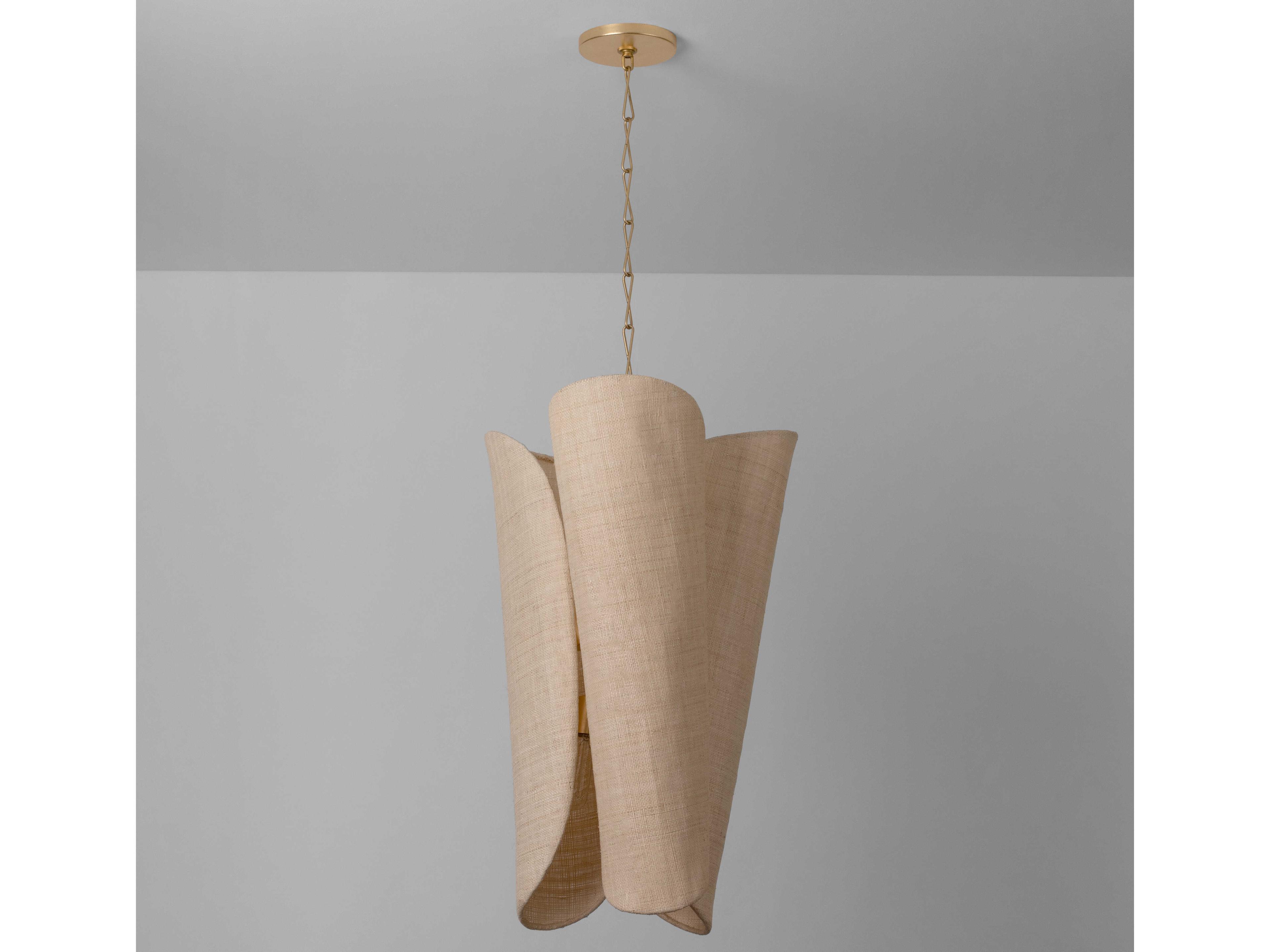 Hudson Valley Springhill 6-Light Gold Leaf Off White Pendant