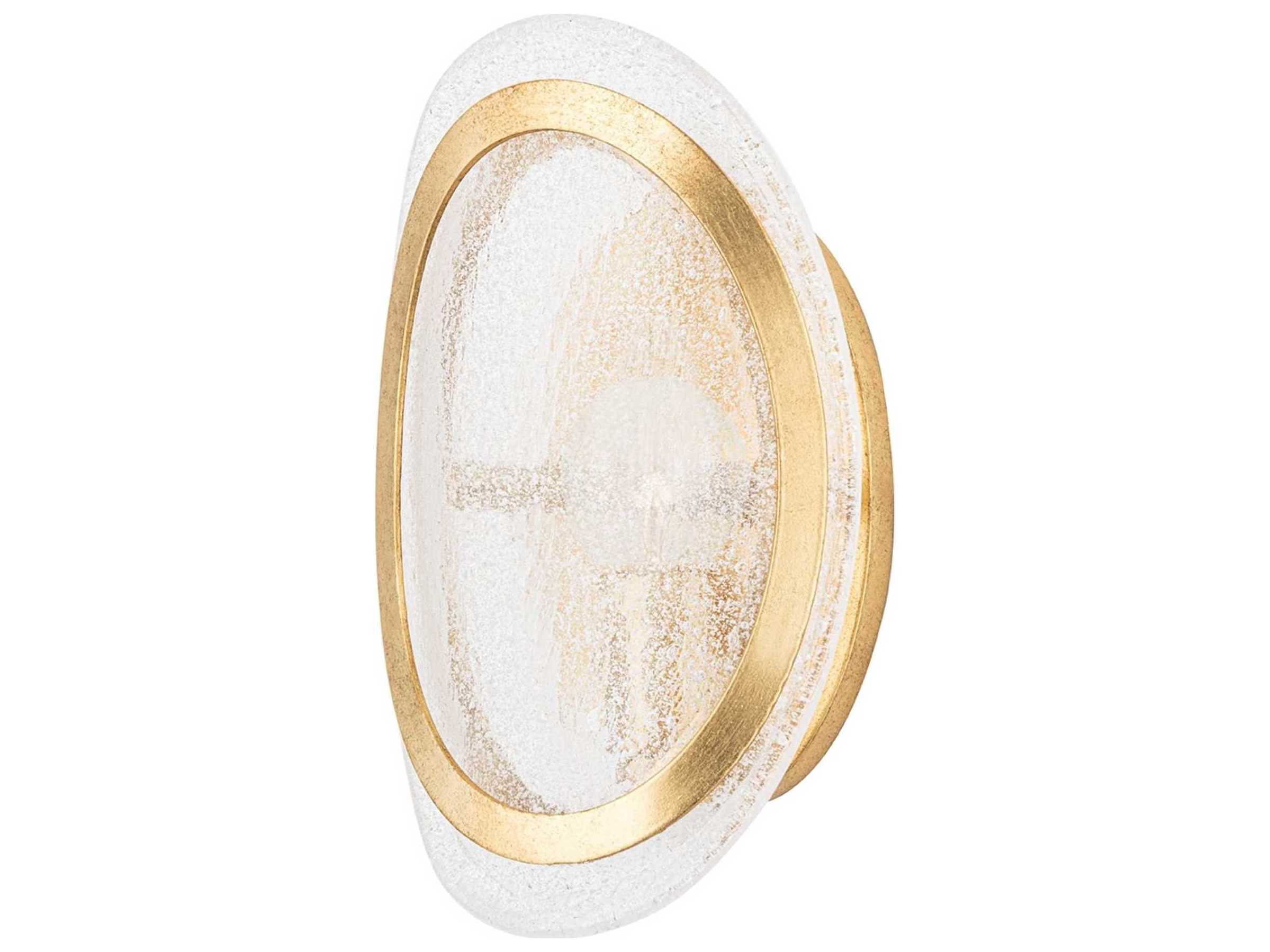 Hudson Valley Danes 1-Light Vintage Gold Leaf Clear Glass Wall Sconce