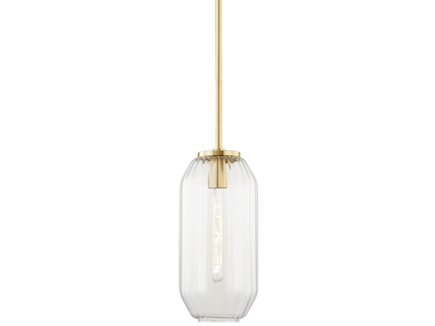 Hudson Valley Bennett 1-Light Aged Brass Glass Mini Pendant