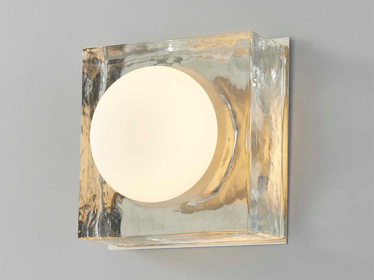 Hudson Valley Mackay 1-Light Polished Nickel Glass LED Wall Sconce