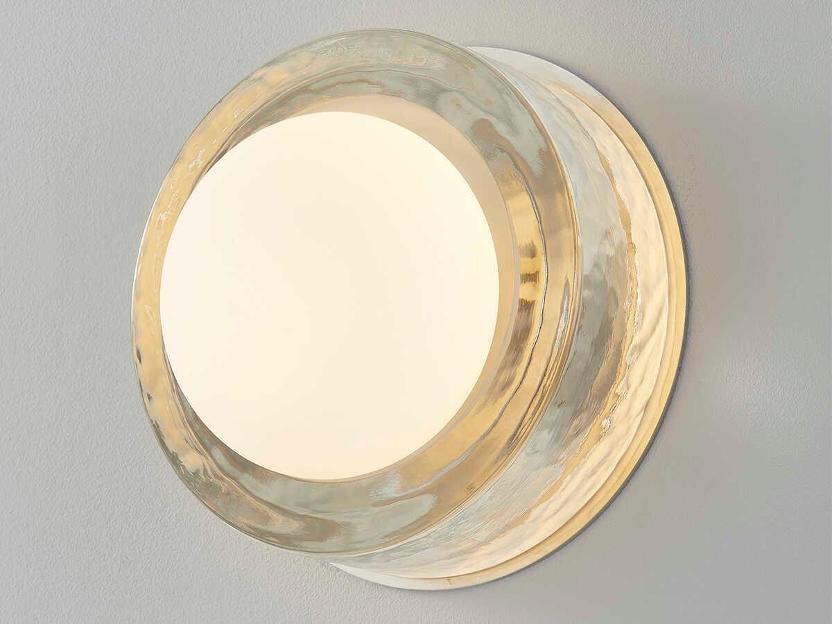 Hudson Valley Mackay 1-Light Polished Nickel Glass LED Wall Sconce