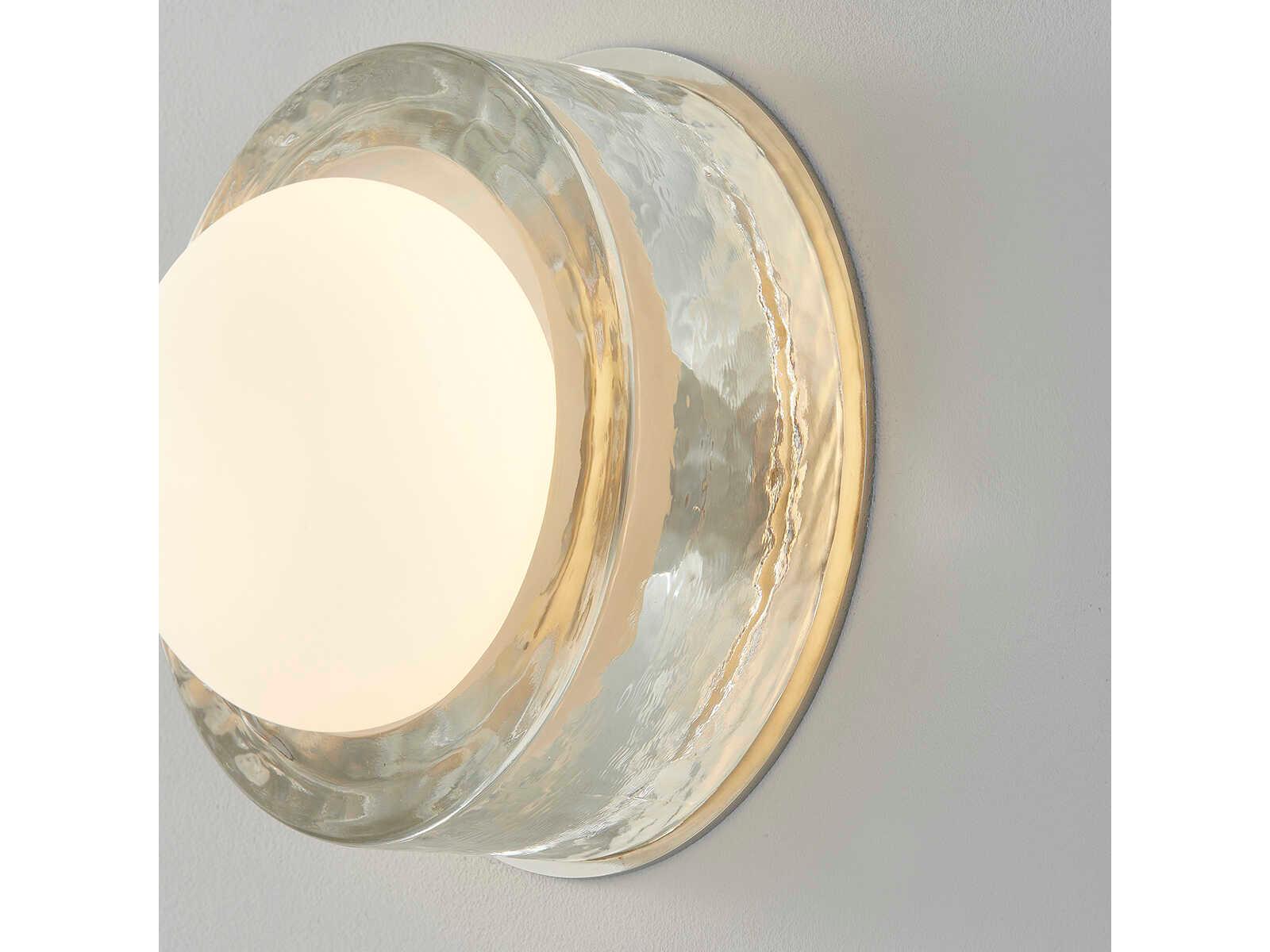 Hudson Valley Mackay 1-Light Polished Nickel Glass LED Wall Sconce