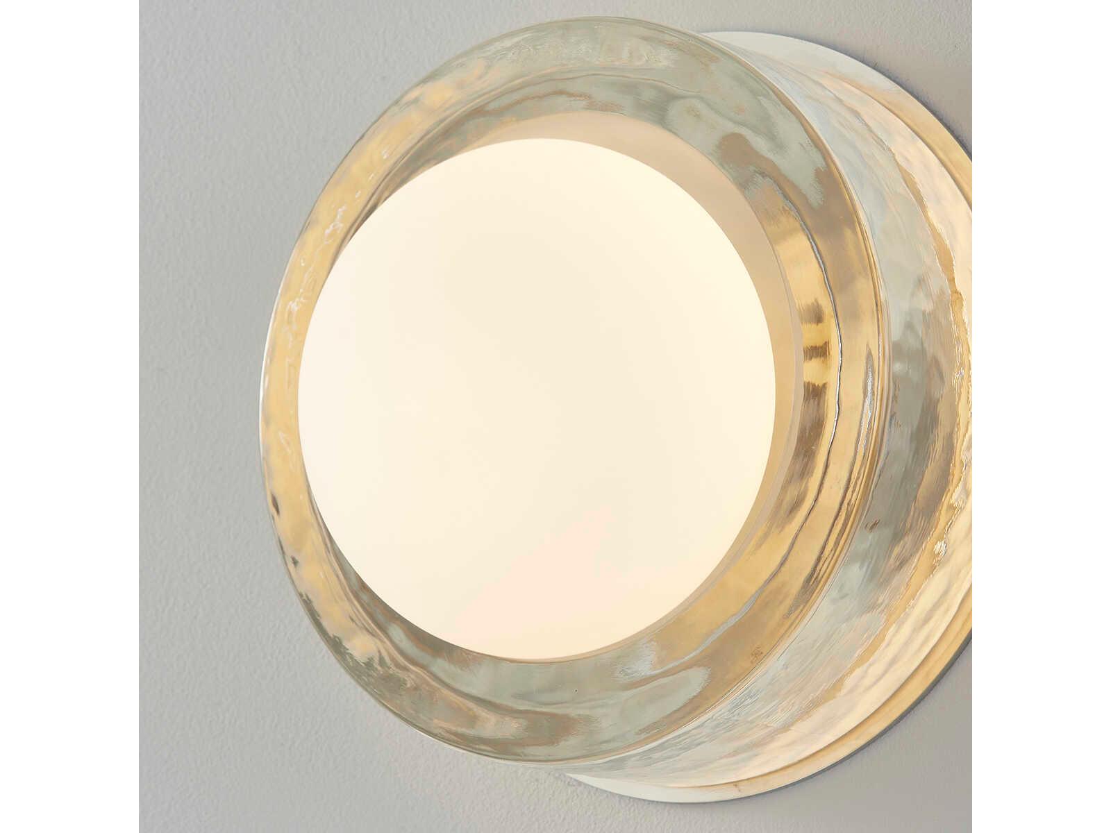 Hudson Valley Mackay 1-Light Polished Nickel Glass LED Wall Sconce