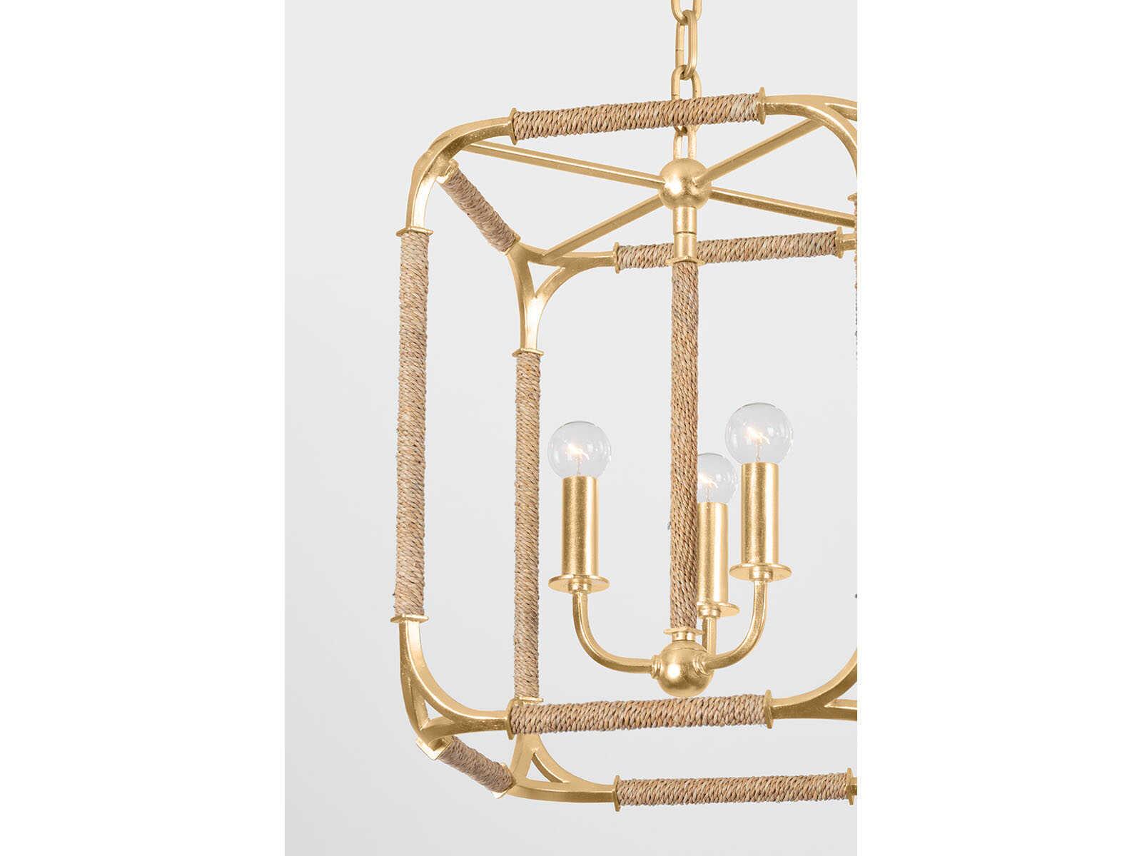 Hudson Valley Laurenceston 3-Light Gold Leaf Lantern Pendant