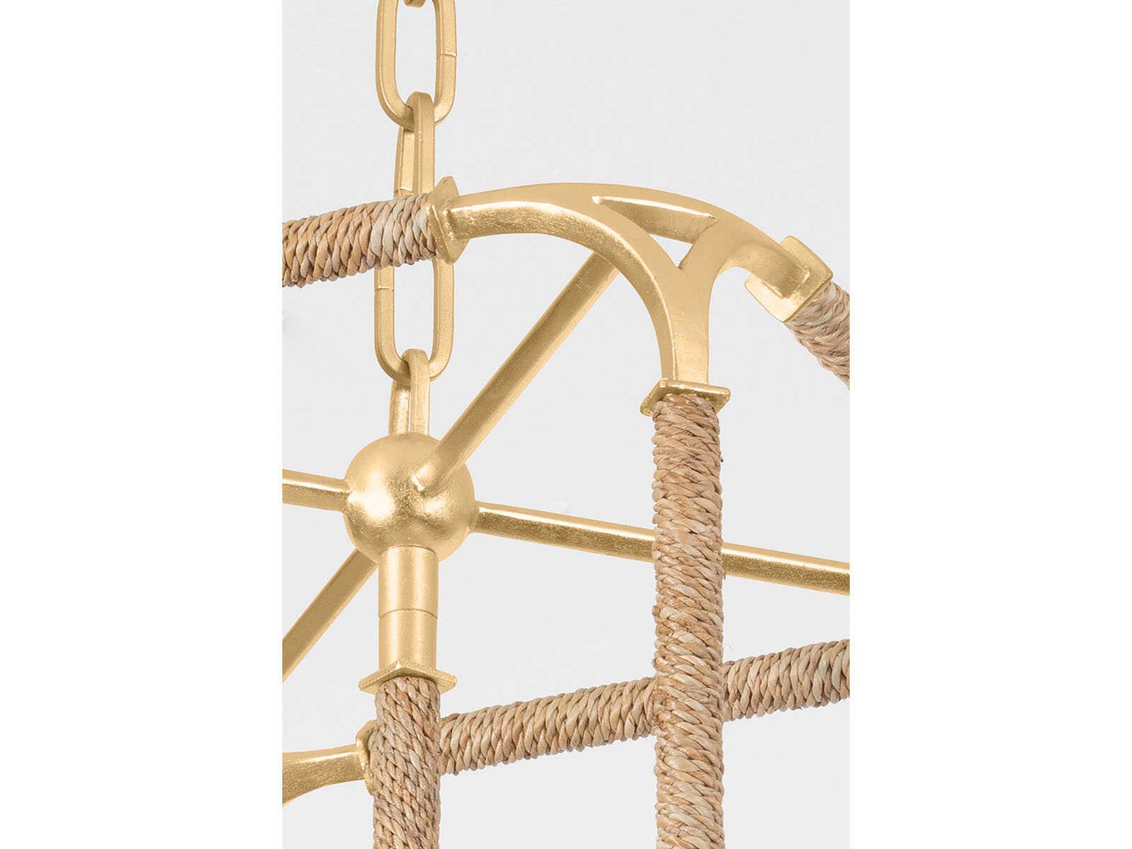 Hudson Valley Laurenceston 3-Light Gold Leaf Lantern Pendant