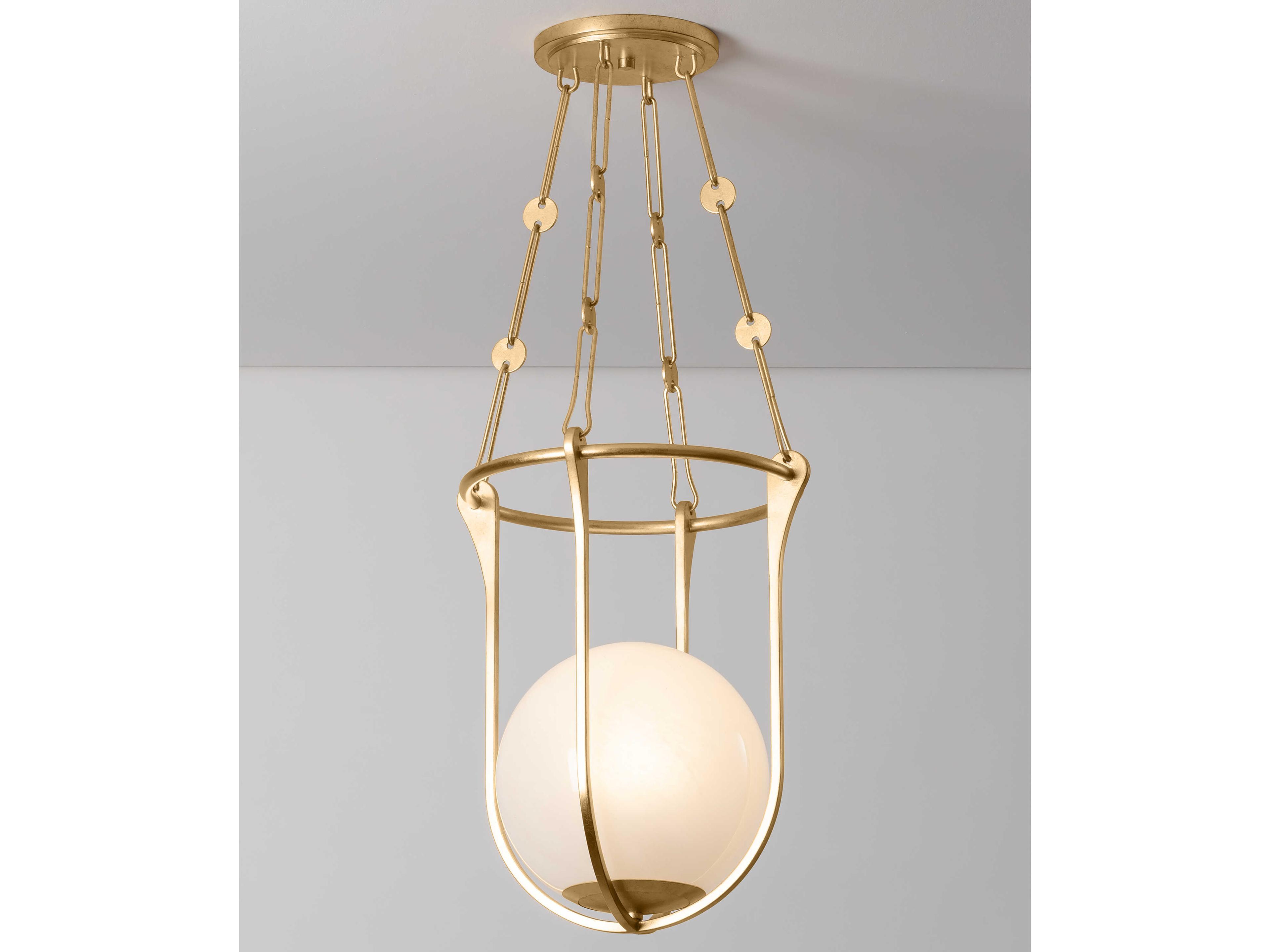 Hudson Valley Verbank 1-Light Vintage Gold Leaf Brass Globe Pendant