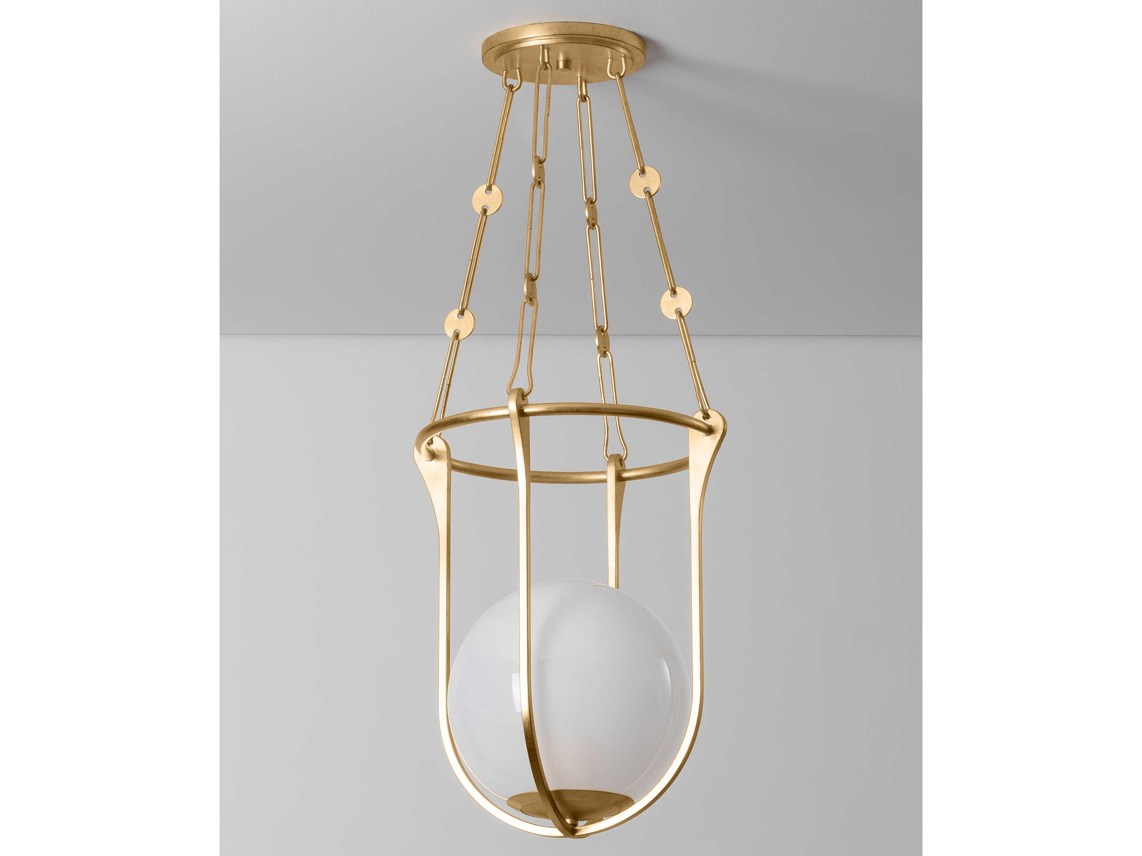 Hudson Valley Verbank 1-Light Vintage Gold Leaf Brass Globe Pendant