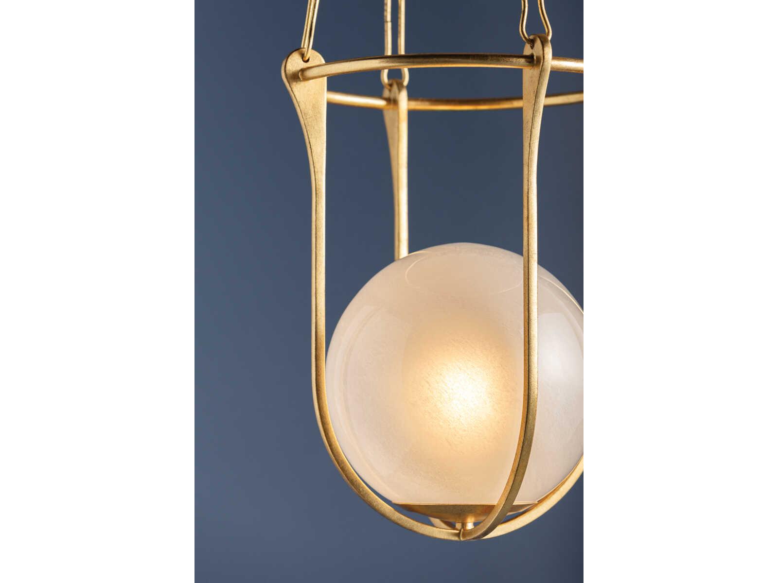 Hudson Valley Verbank 1-Light Vintage Gold Leaf Brass Globe Pendant