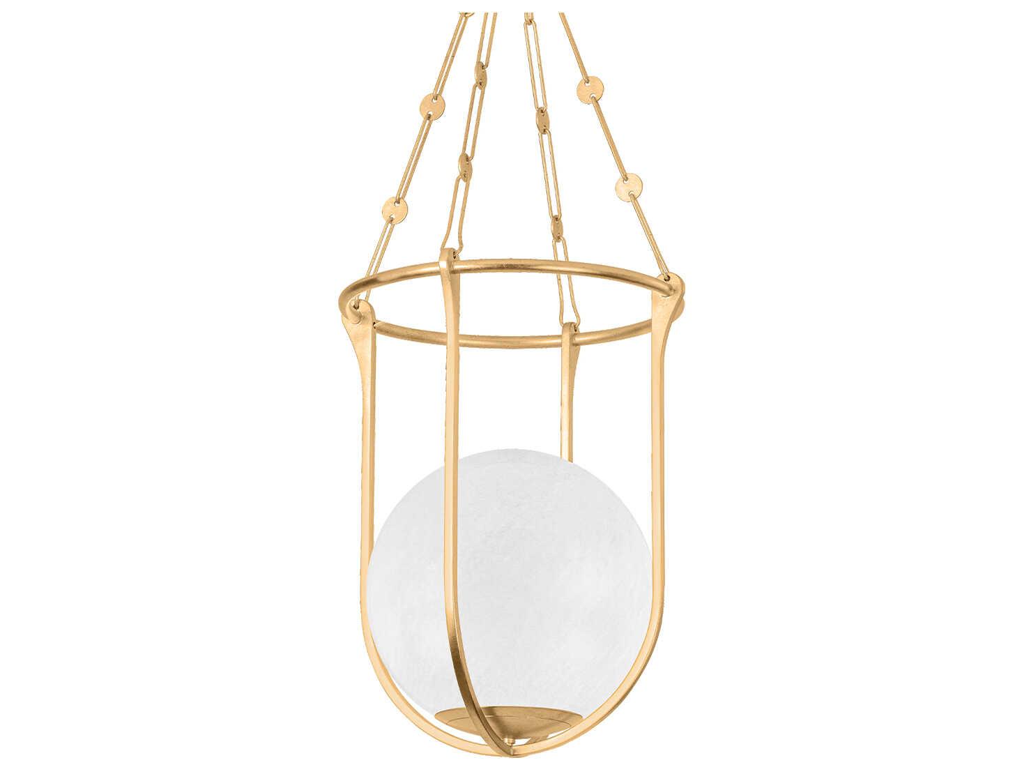 Hudson Valley Verbank 1-Light Vintage Gold Leaf Brass Globe Pendant