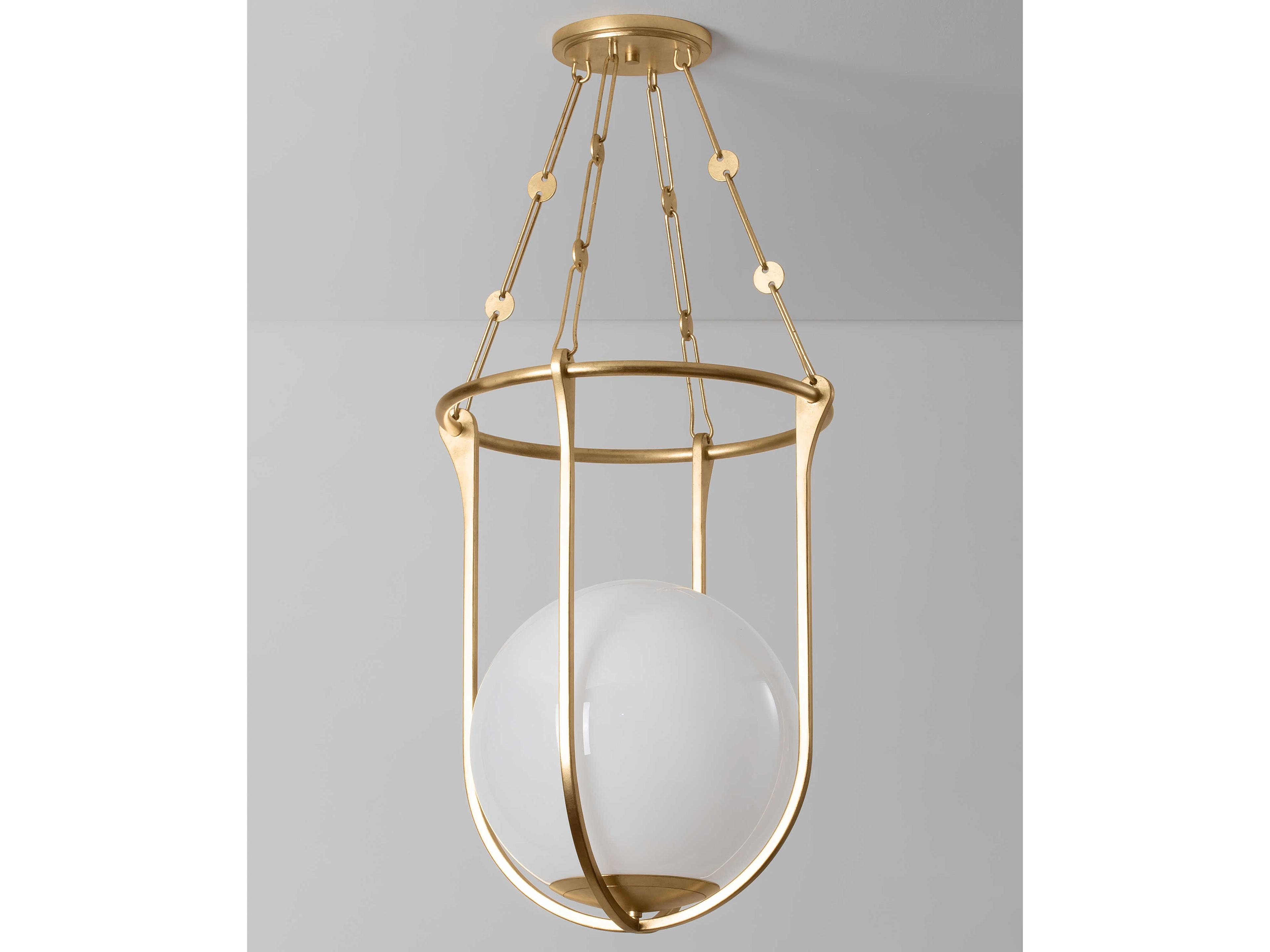 Hudson Valley Verbank 1-Light Vintage Gold Leaf Brass Globe Pendant