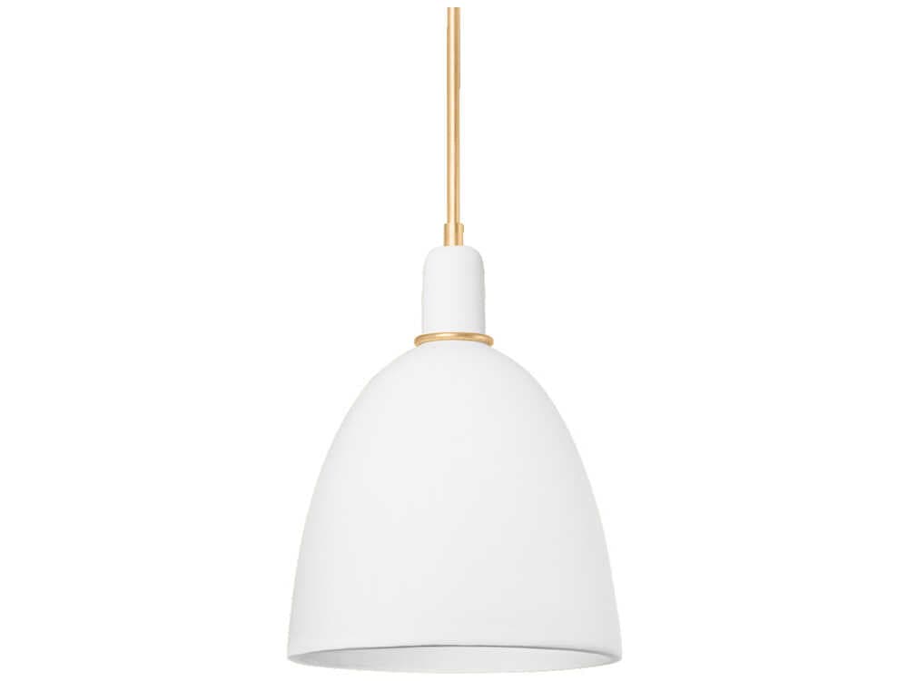 Hudson Valley Copake 1-Light Vintage Gold Leaf Matte Ivory White Dome Mini Pendant