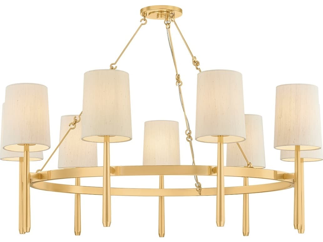 Hudson Valley Bridgeton 9-Light Aged Brass Cylinder Chandelier