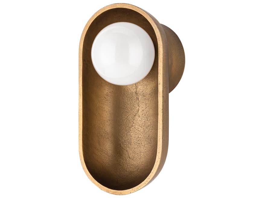 Hudson Valley Nathan 1-Light Aged Brass Glass LED Wall Sconce