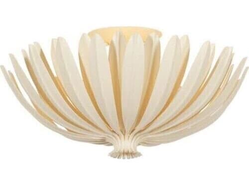 Hudson Valley Whitfield 3-Light Cream Plaster White Traditional Semi Flush Mount