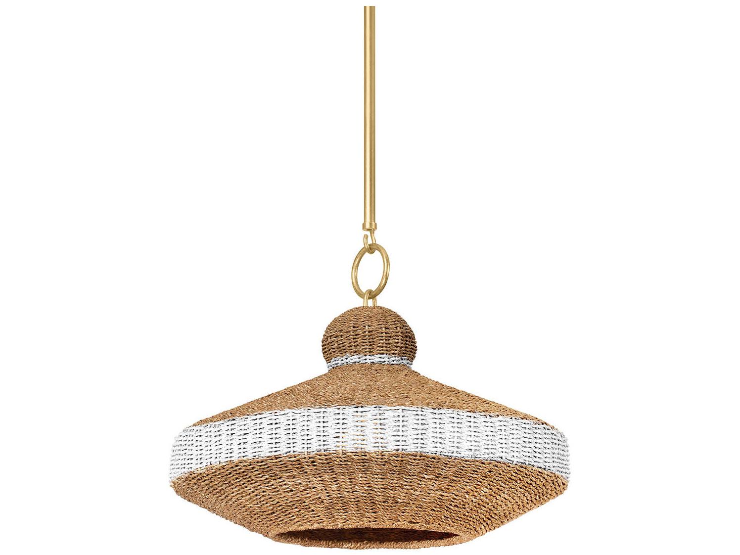 Hudson Valley Bethel 1-Light Vintage Gold Leaf Brown Pendant