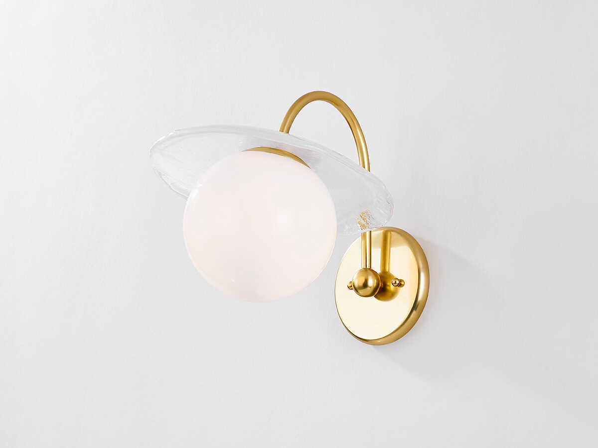 Hudson Valley Stampford 1-Light Aged Brass Wall Sconce