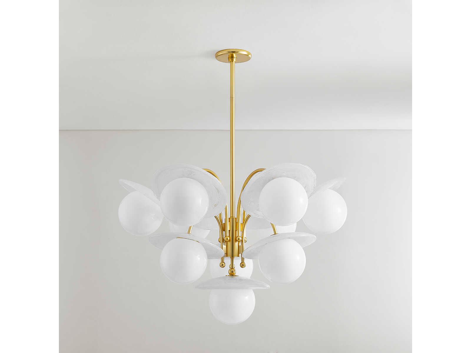 Hudson Valley Stampford 10-Light Aged Brass Globe Chandelier