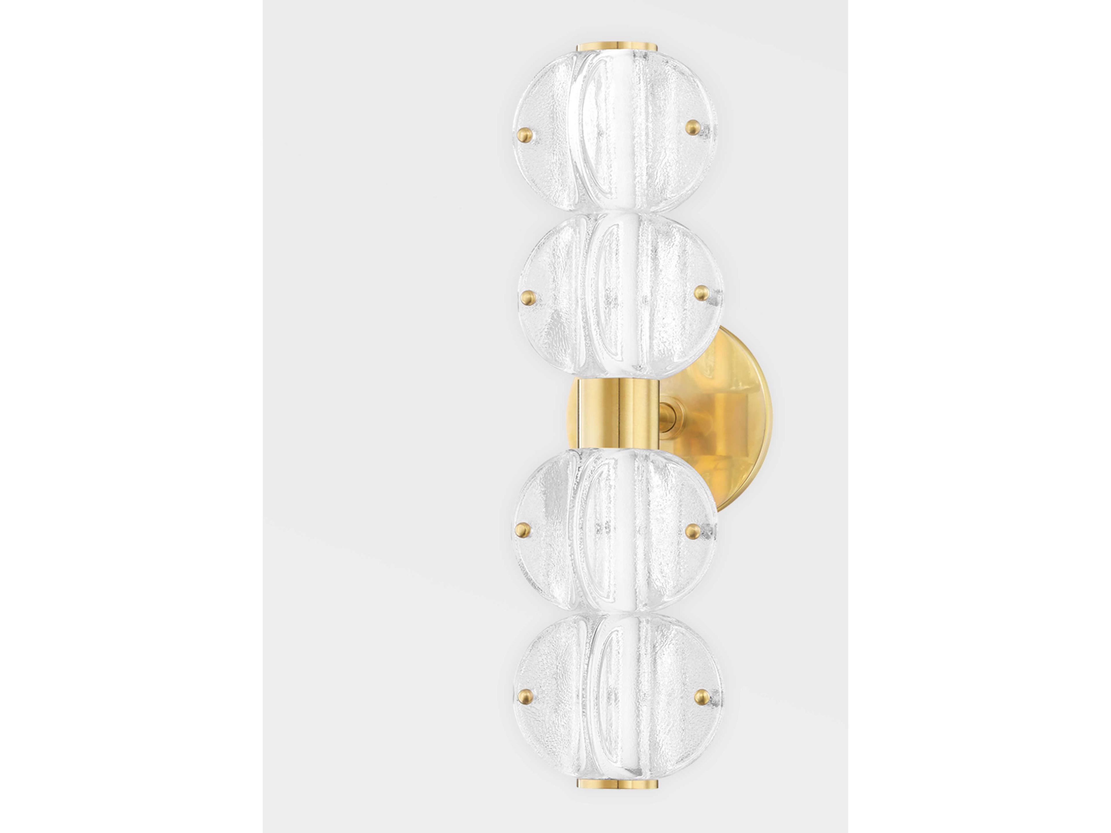 Hudson Valley Lindley 4-Light Aged Brass Etched Glass LED Vanity Light