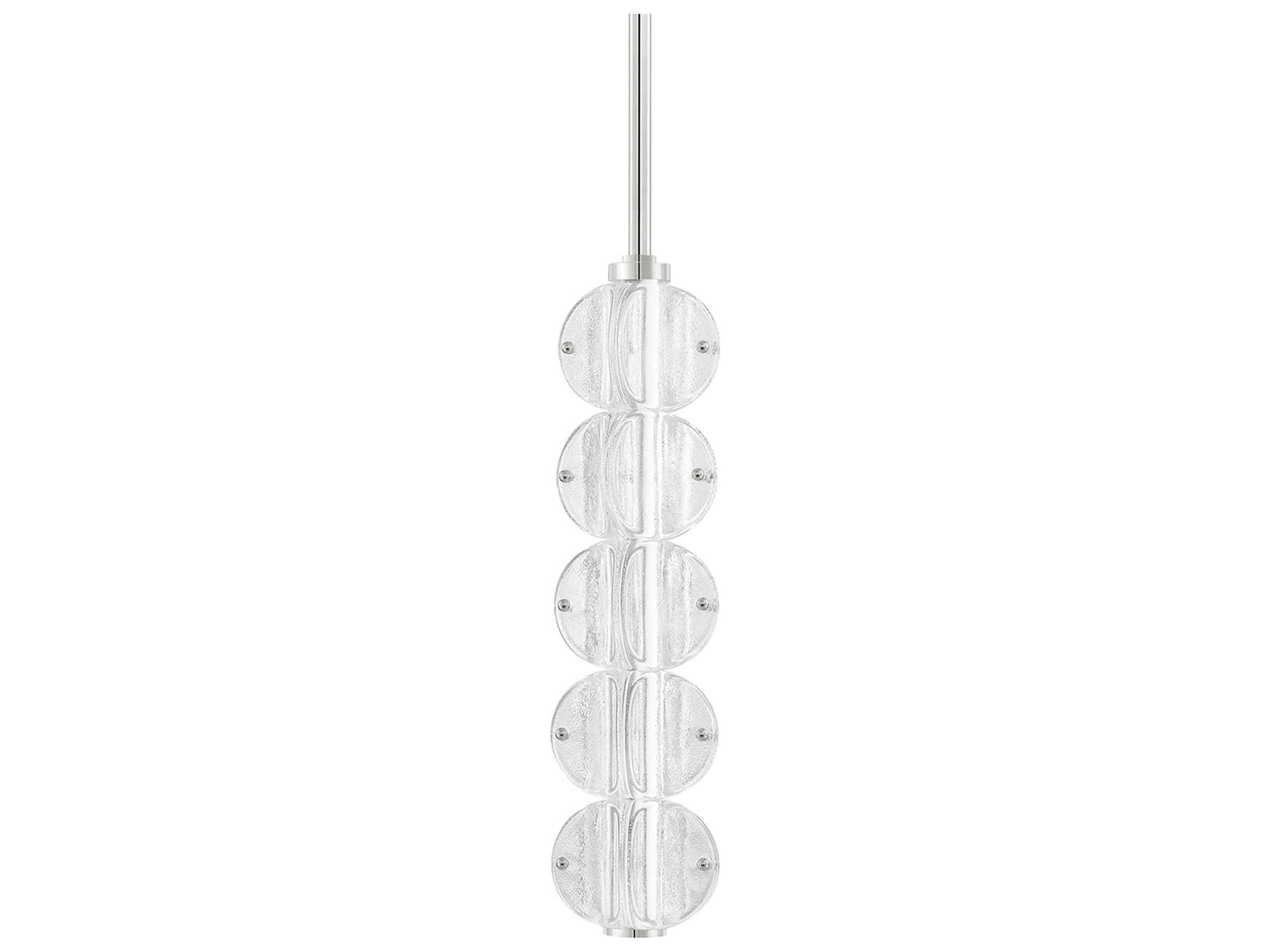 Hudson Valley Lindley 5-Light Polished Nickel Etched Glass LED Mini Pendant