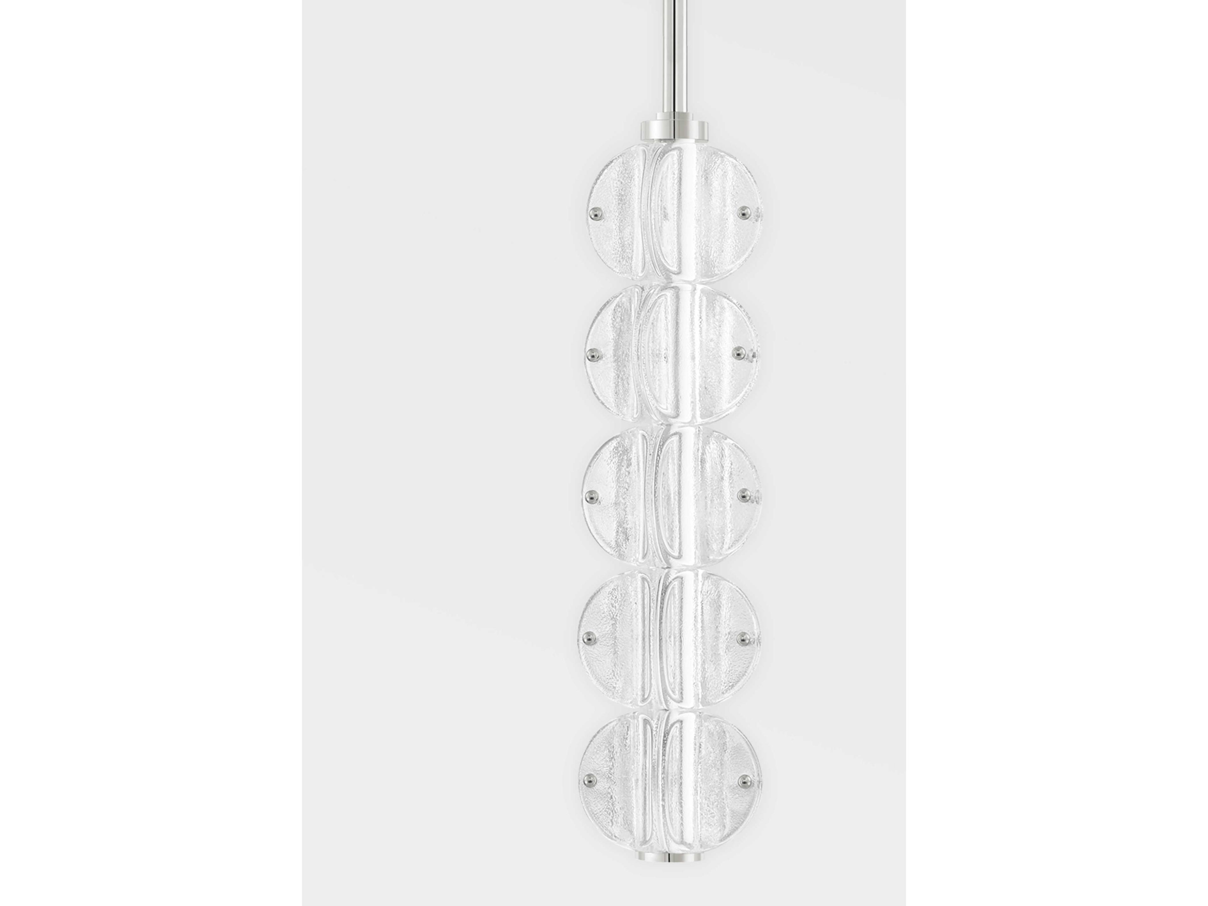 Hudson Valley Lindley 5-Light Polished Nickel Etched Glass LED Mini Pendant