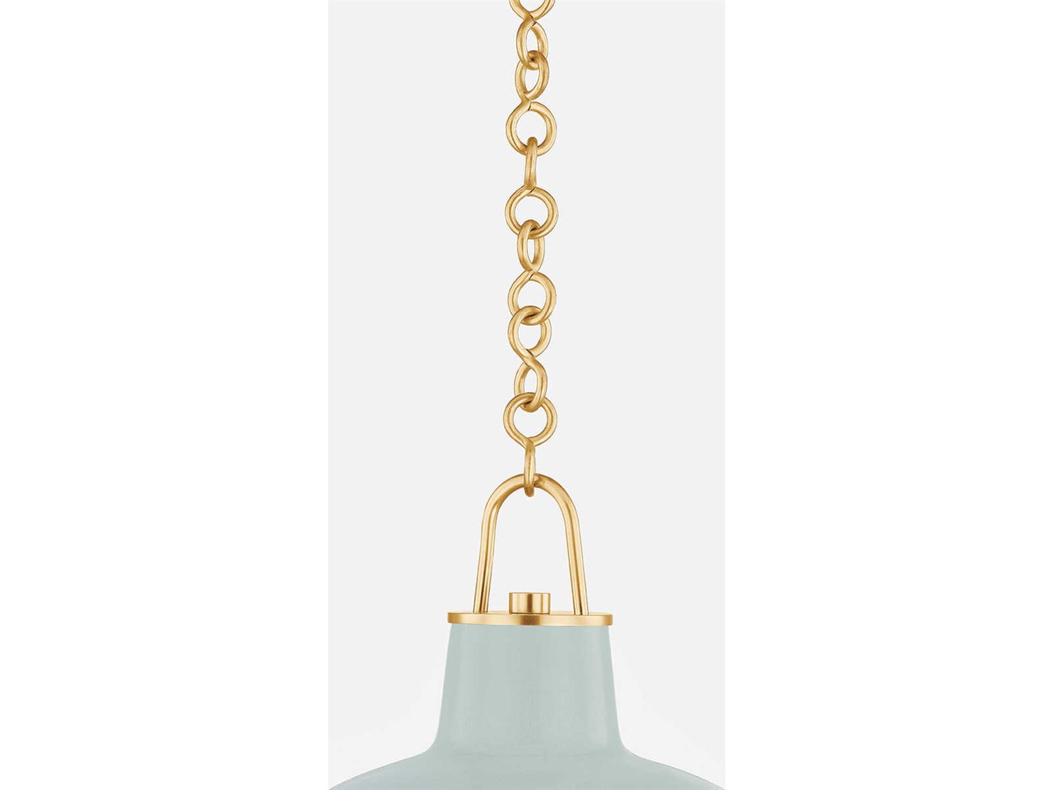 Hudson Valley Pottersville 1-Light Aged Brass Ceramic Moss Crackle Dome Mini Pendant