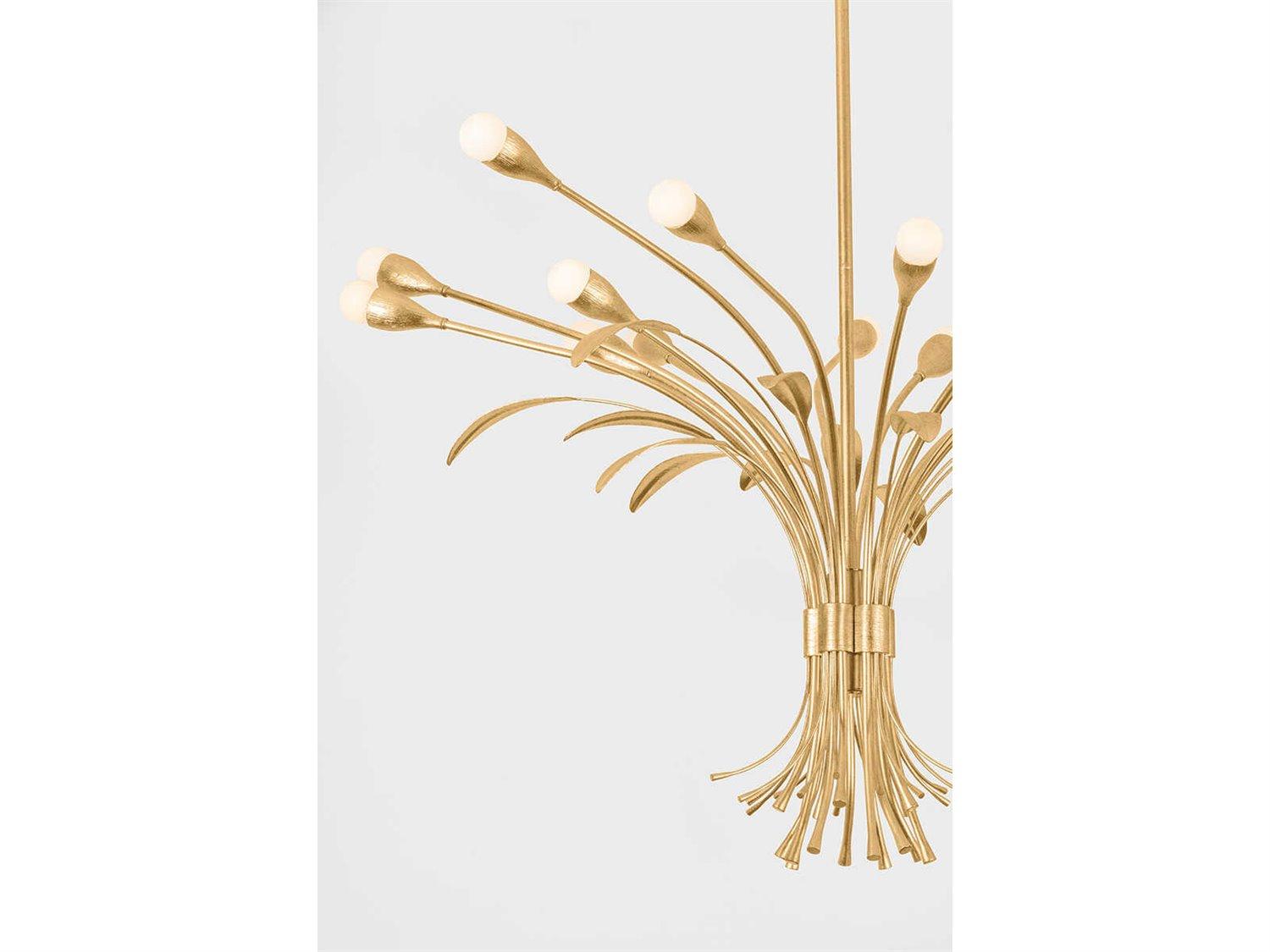 Hudson Valley Bilston 15-Light Vintage Gold Leaf Chandelier