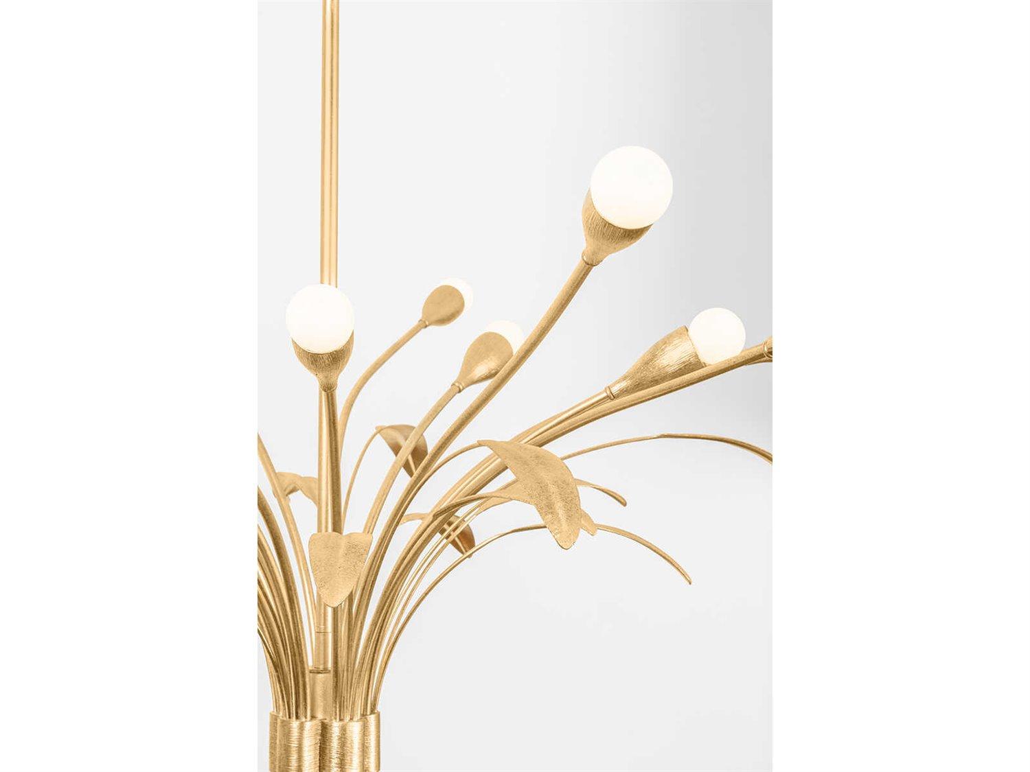 Hudson Valley Bilston 15-Light Vintage Gold Leaf Chandelier