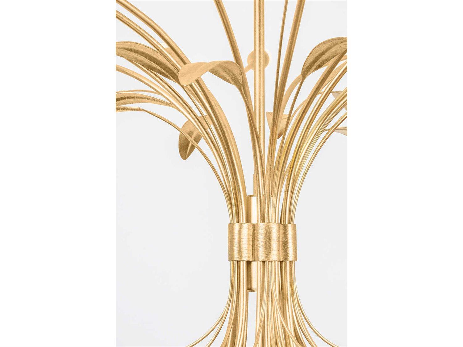 Hudson Valley Bilston 15-Light Vintage Gold Leaf Chandelier