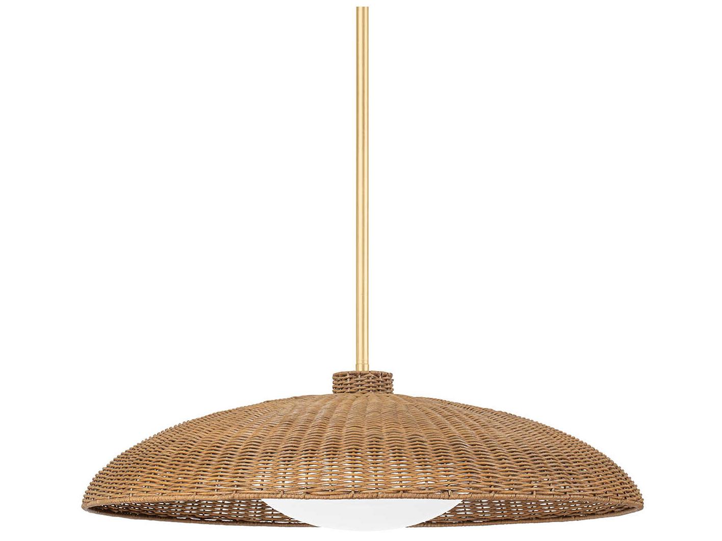 Hudson Valley Delano 1-Light Vintage Gold Leaf Brown Glass Dome Globe Pendant