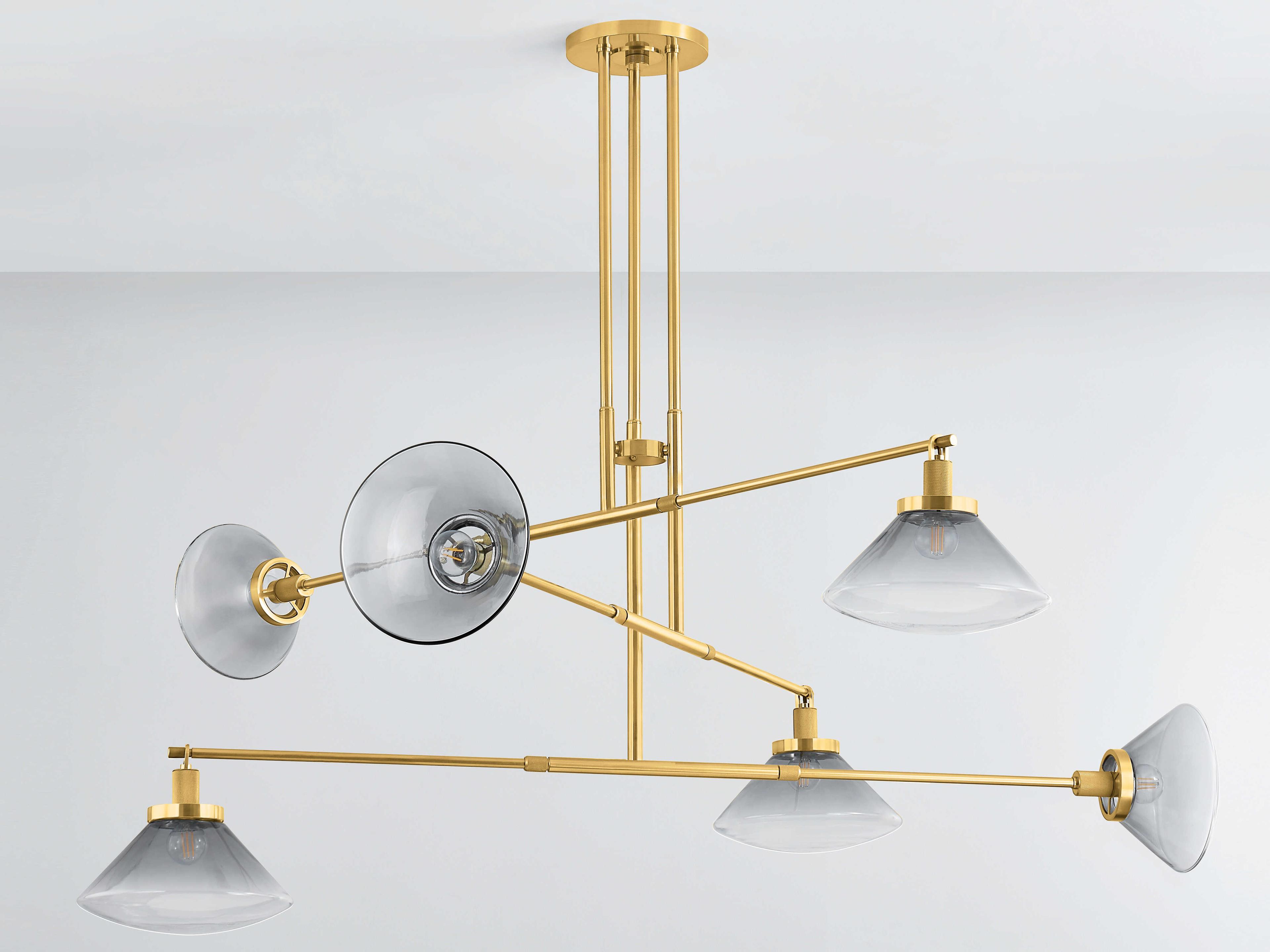 Hudson Valley Mendon 6-Light Aged Brass Tiered Chandelier