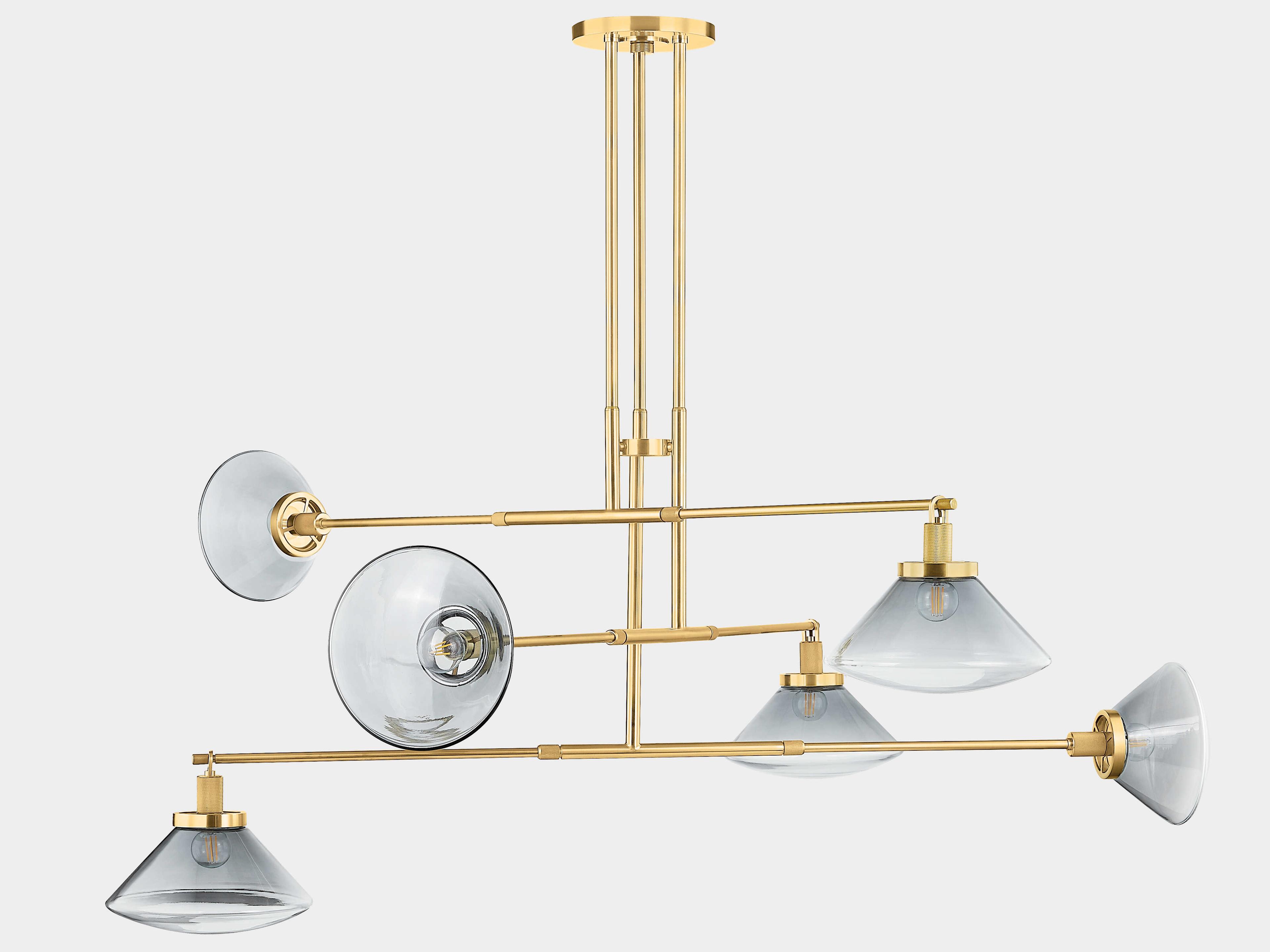Hudson Valley Mendon 6-Light Aged Brass Tiered Chandelier
