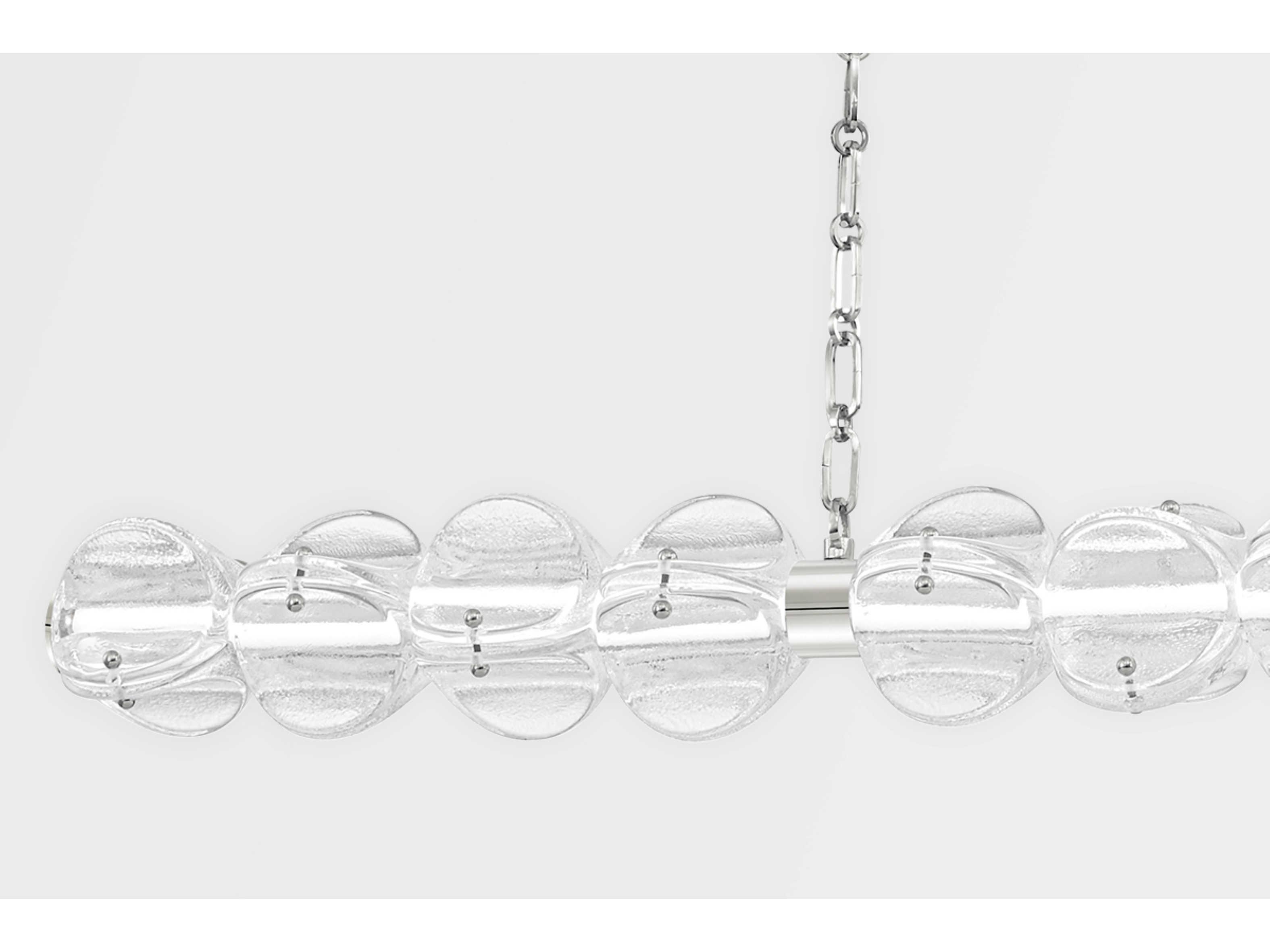 Hudson Valley Lindley 1-Light Polished Nickel Etched Glass LED Island Pendant